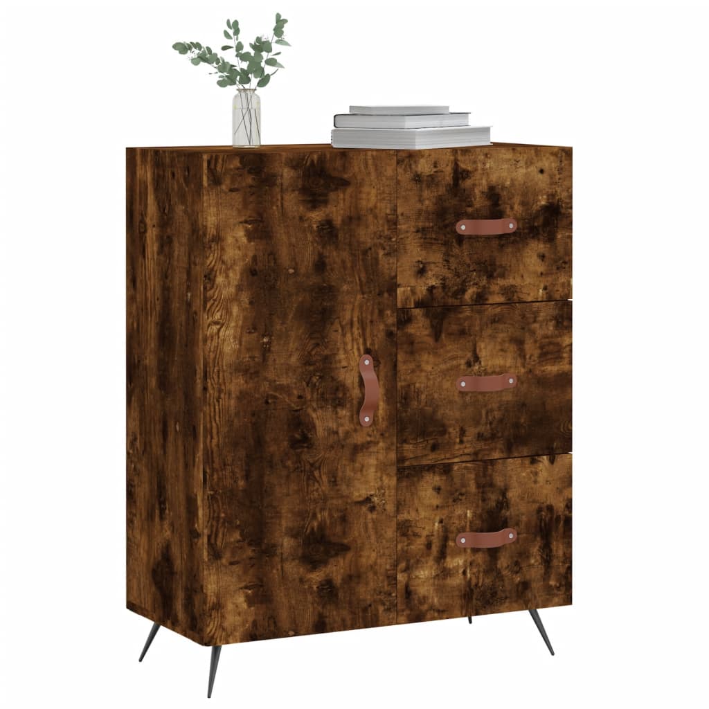 Credenza Rovere Fumo 69,5x34x90 cm in Legno Multistrato 827889