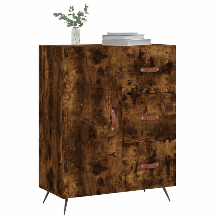 Credenza Rovere Fumo 69,5x34x90 cm in Legno Multistrato 827889
