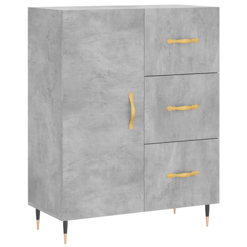 Credenza Grigio Cemento 69,5x34x90 cm in Legno Multistrato 827896