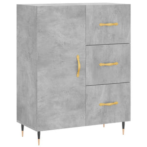 Credenza Grigio Cemento 69,5x34x90 cm in Legno Multistrato 827896