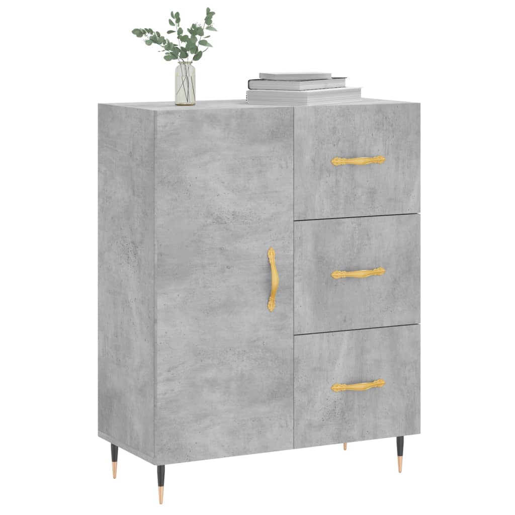 Credenza Grigio Cemento 69,5x34x90 cm in Legno Multistrato 827896