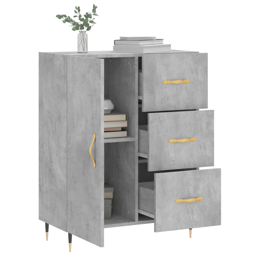 Credenza Grigio Cemento 69,5x34x90 cm in Legno Multistrato 827896