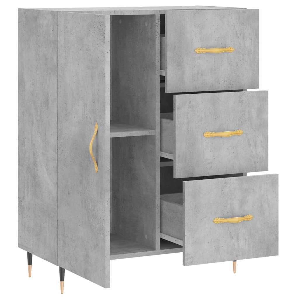 Credenza Grigio Cemento 69,5x34x90 cm in Legno Multistrato 827896