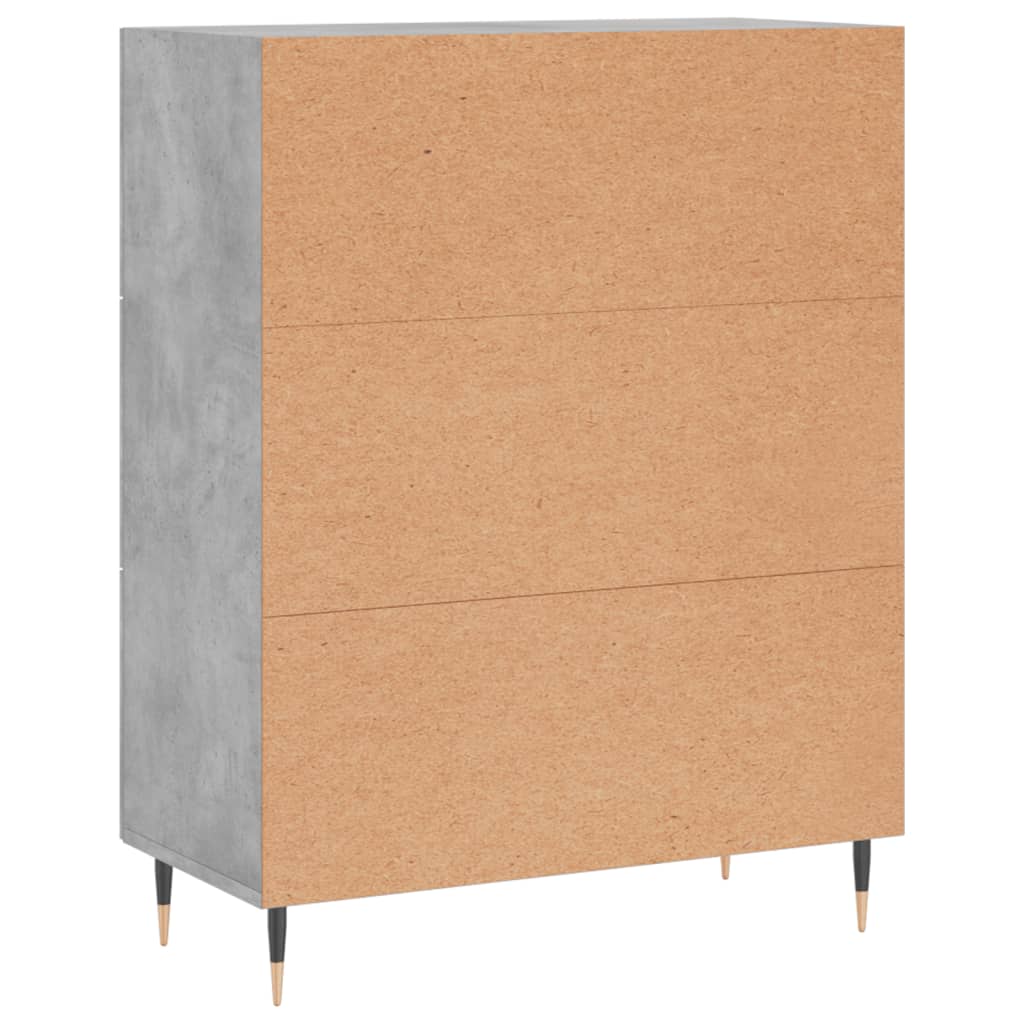 Credenza Grigio Cemento 69,5x34x90 cm in Legno Multistrato 827896