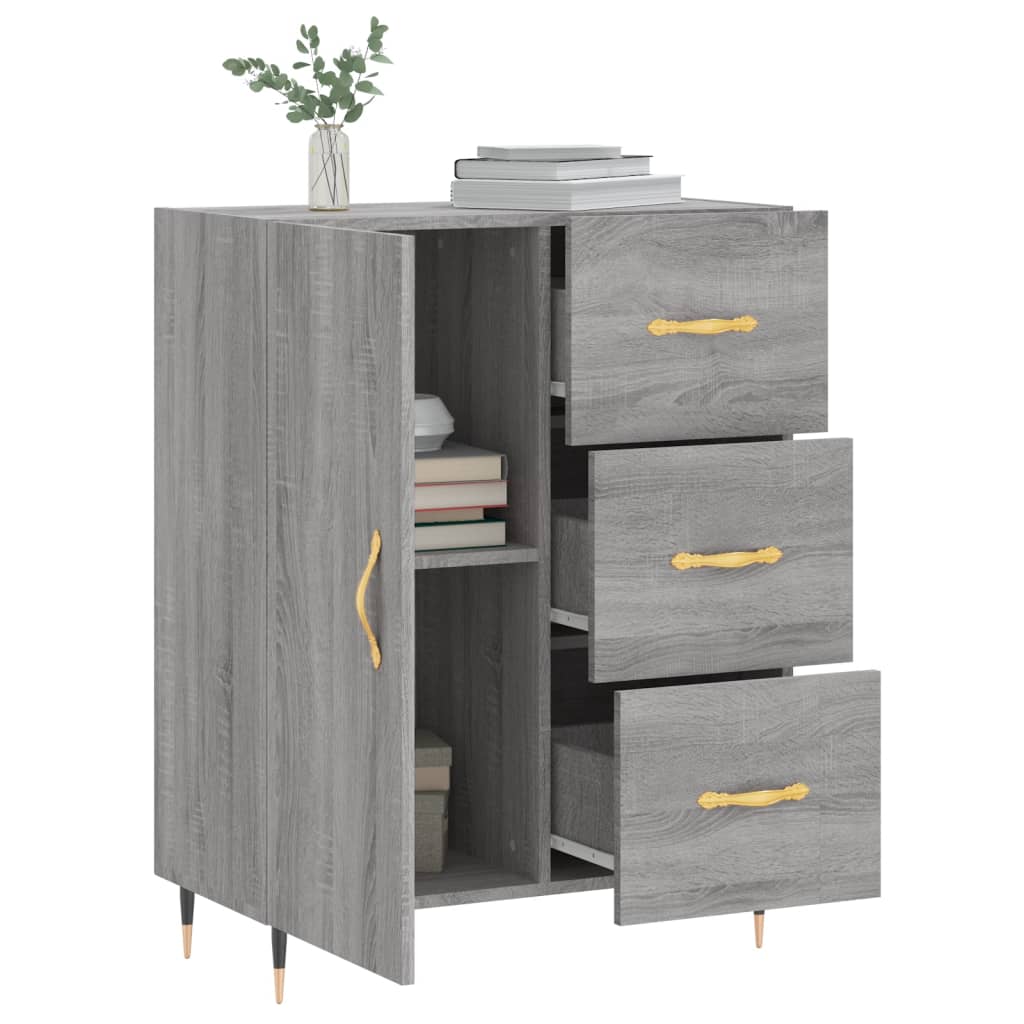 Credenza Grigio Sonoma 69,5x34x90 cm in Legno Multistrato 827898