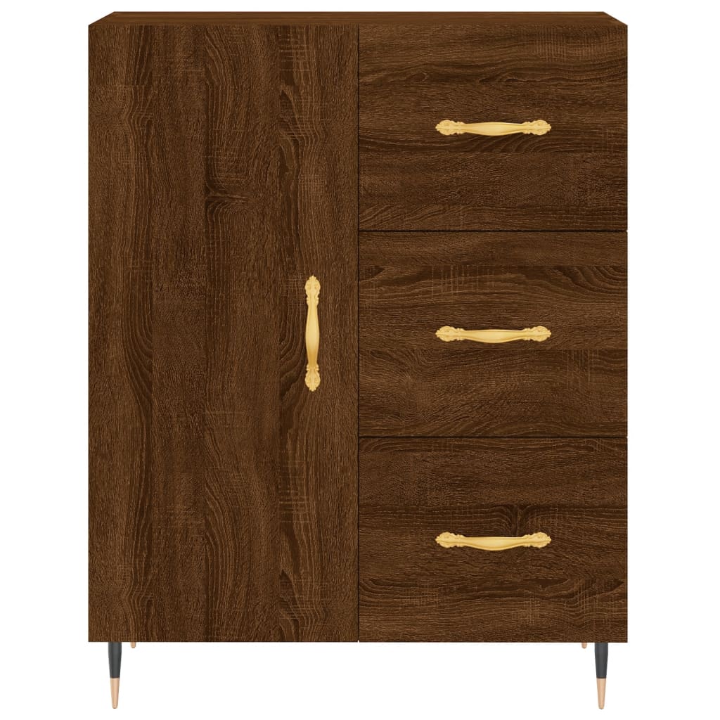 Credenza Rovere Marrone 69,5x34x90 cm in Legno Multistrato 827899