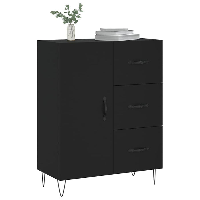 Credenza-Buffet-Armadio da cucina Nera 69,5x34x90 cm in Legno Multistrato 695466