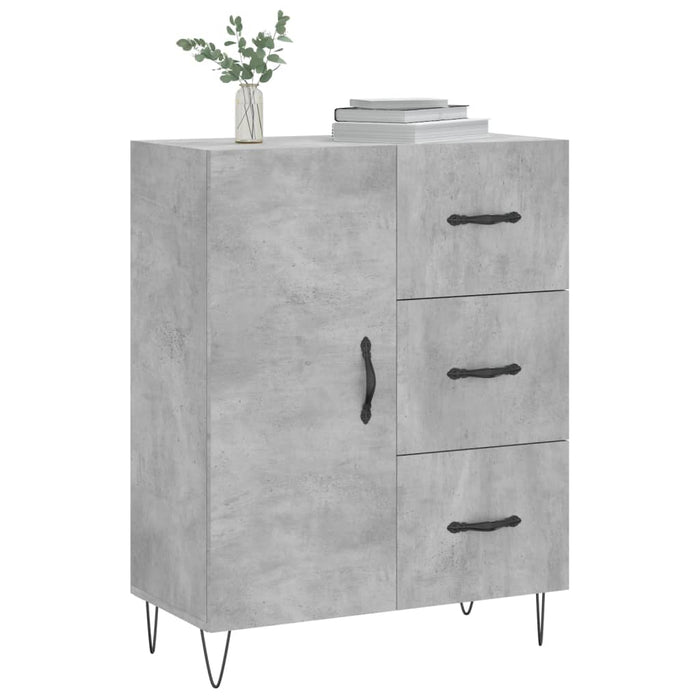 Credenza Grigio Cemento 69,5x34x90 cm in Legno Multistrato 827912