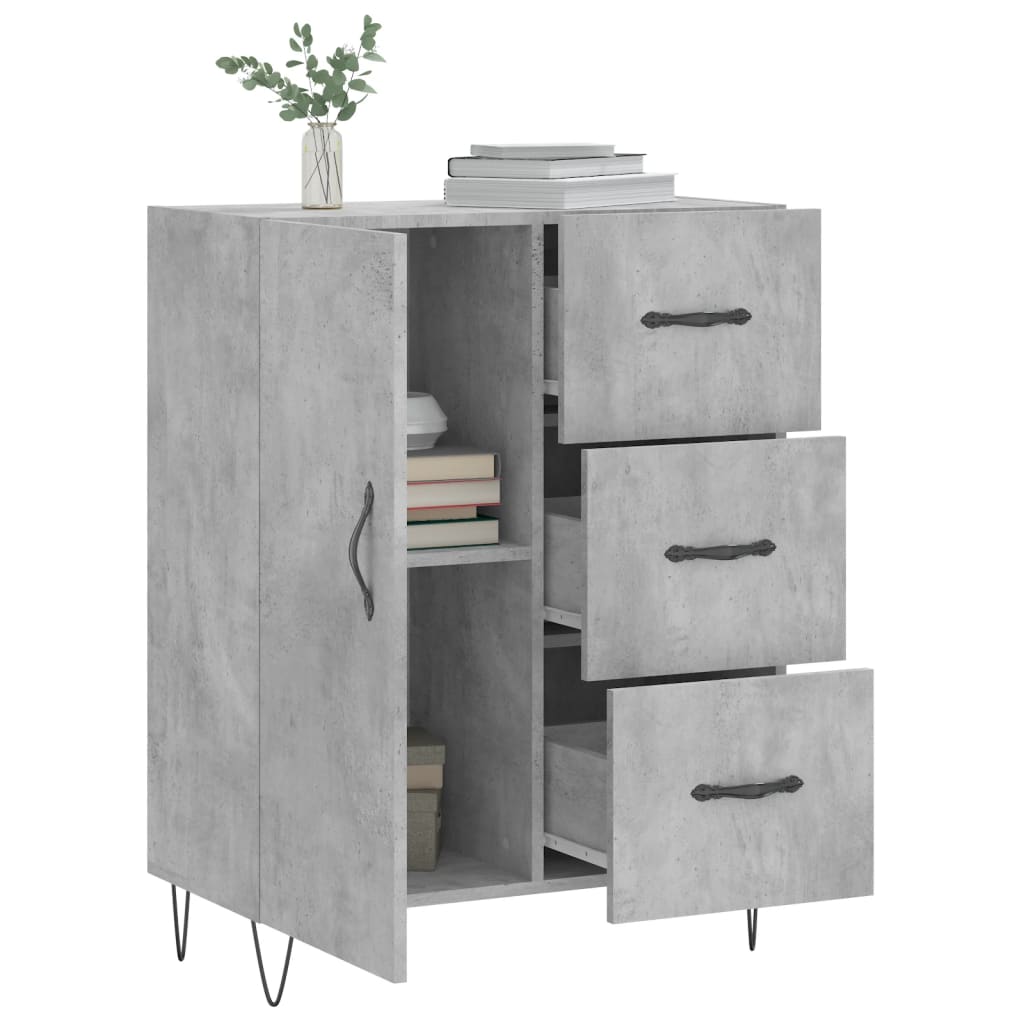 Credenza Grigio Cemento 69,5x34x90 cm in Legno Multistrato 827912