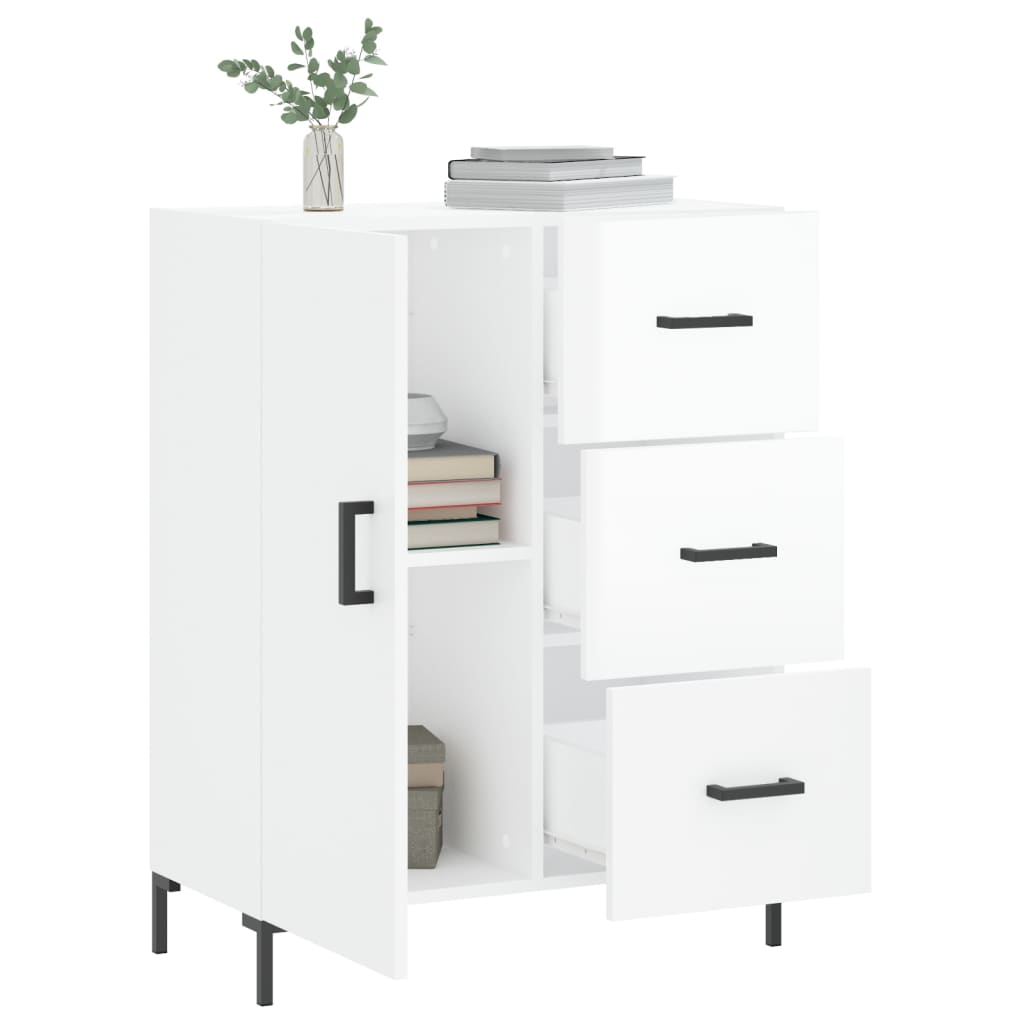 Credenza 69,5x34x90 cm in Legno Multistrato Bianco Lucido 827918