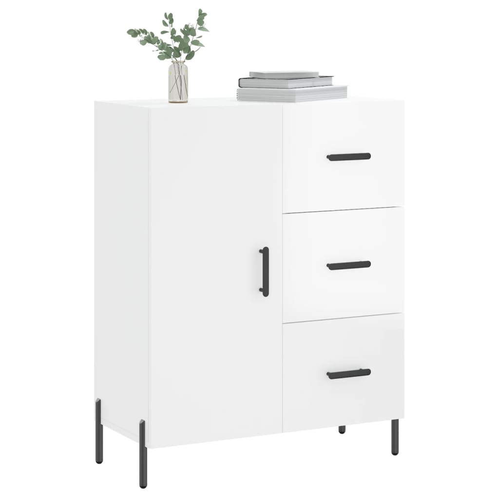 Credenza 69,5x34x90 cm in Legno Multistrato Bianco Lucido 827926