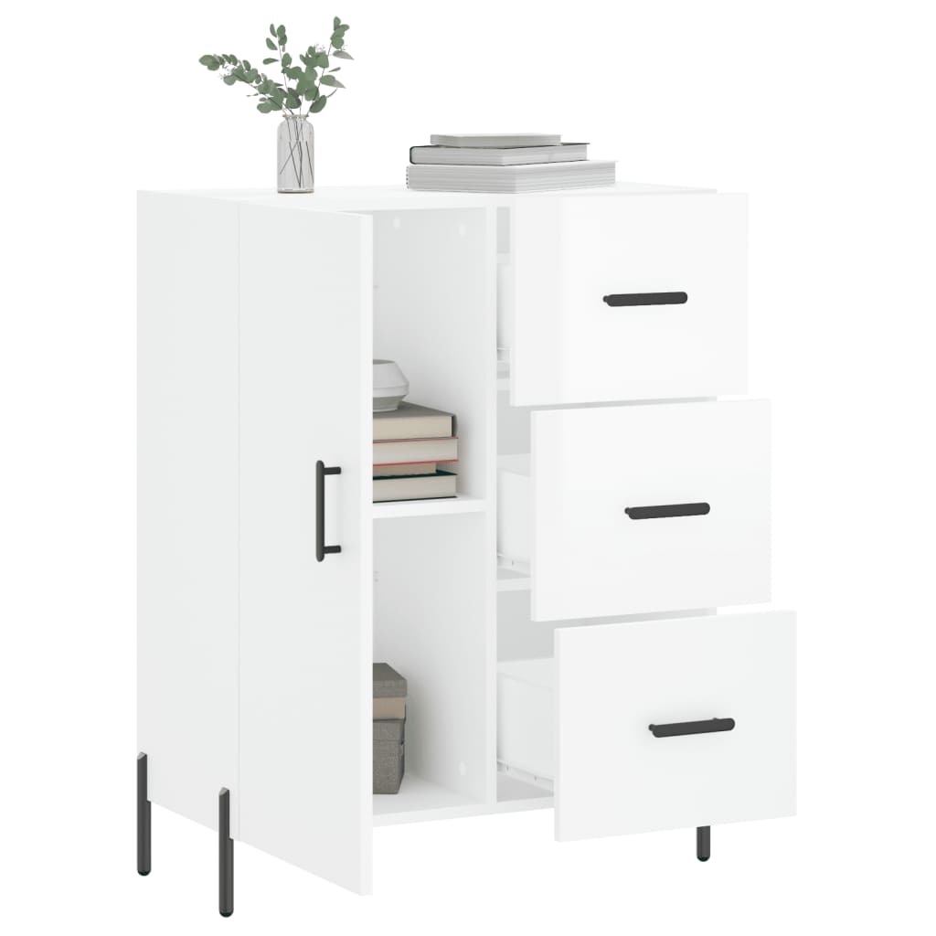 Credenza 69,5x34x90 cm in Legno Multistrato Bianco Lucido 827926