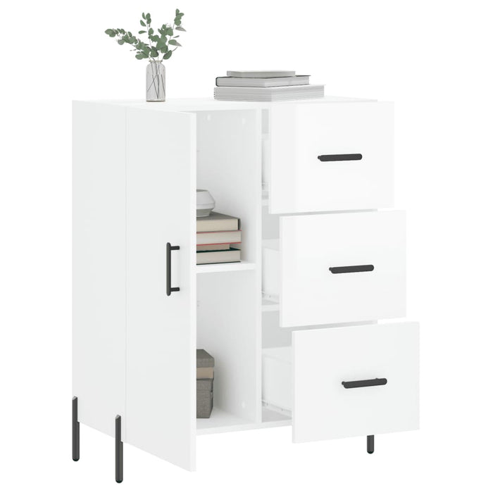Credenza 69,5x34x90 cm in Legno Multistrato Bianco Lucido 827926