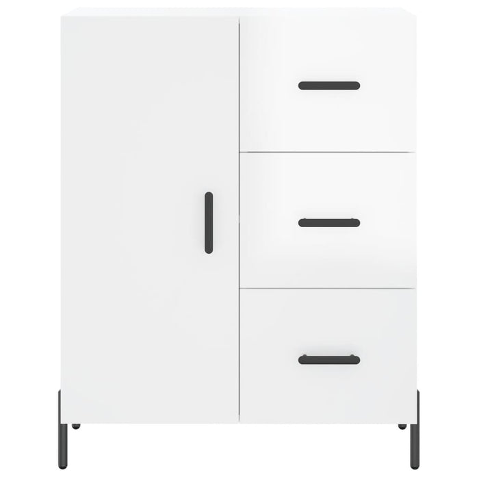 Credenza-Buffet-Armadio da cucina 69,5x34x90 cm in Legno Multistrato Bianco Lucido 200750