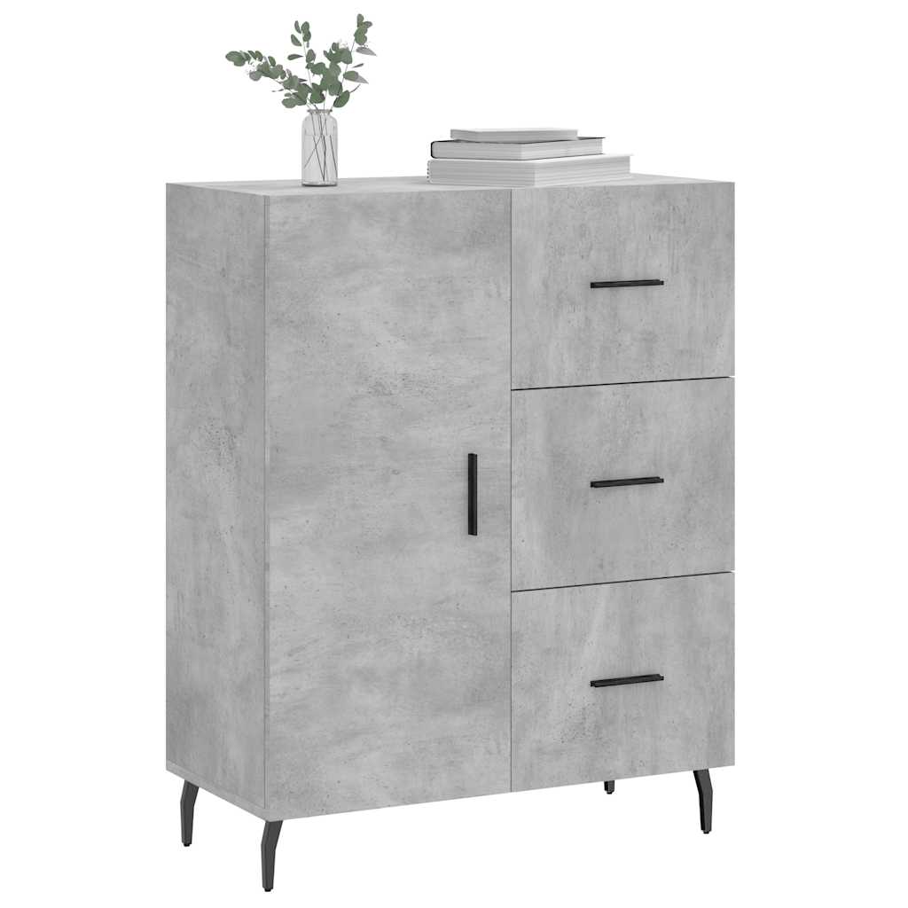 vidaXL Credenza Grigio Cemento 69,5x34x90 cm in Legno Multistrato