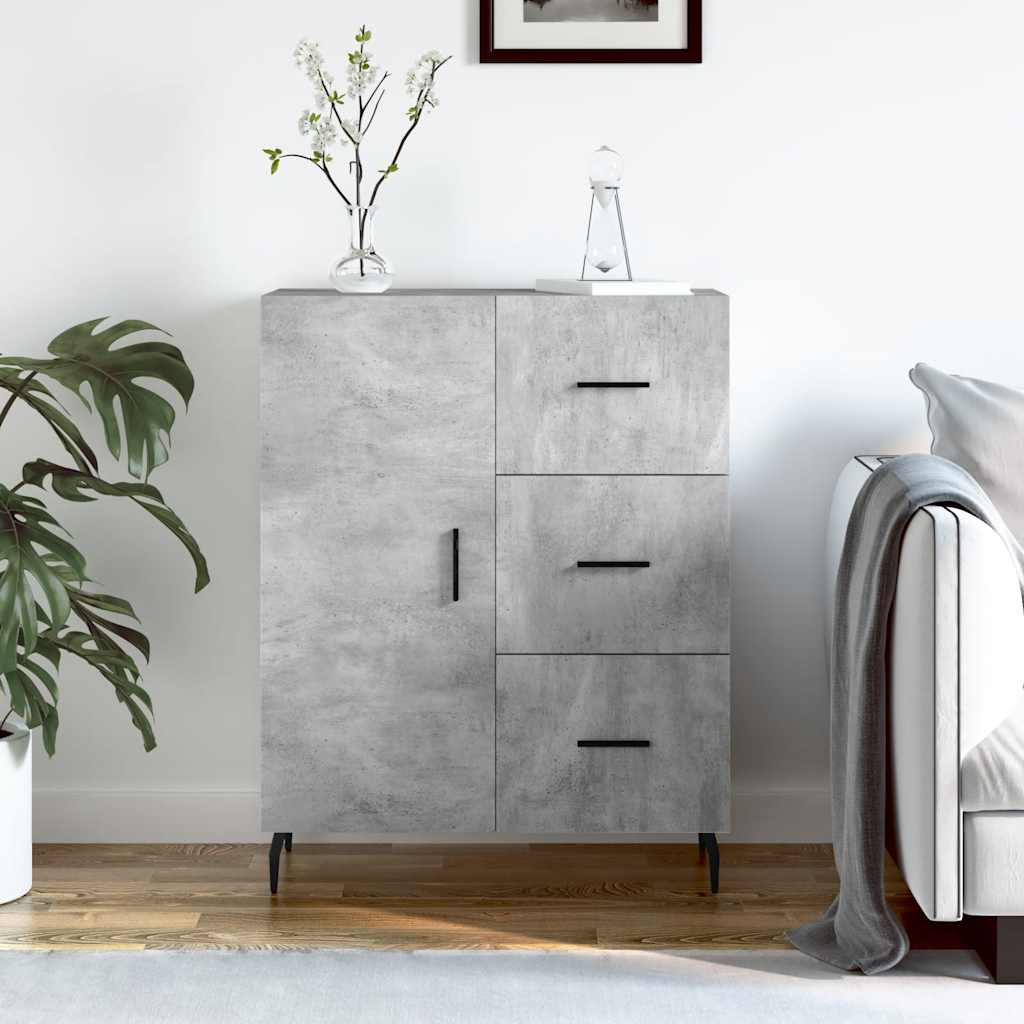 vidaXL Credenza Grigio Cemento 69,5x34x90 cm in Legno Multistrato