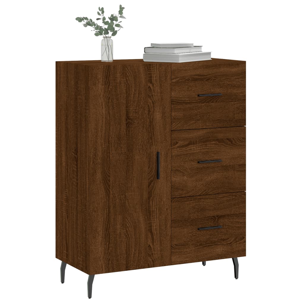 Credenza Rovere Marrone 69,5x34x90 cm in Legno Multistrato 827939
