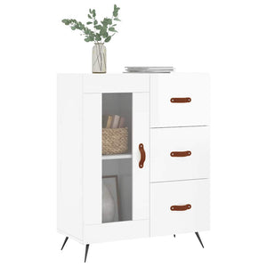 Credenza-Buffet-Armadio da cucina 69,5x34x90 cm in Legno Multistrato Bianco Lucido 258900