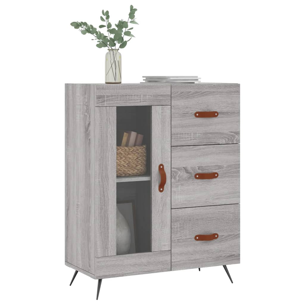 Credenza Grigio Sonoma 69,5x34x90 cm in Legno Multistrato 828018
