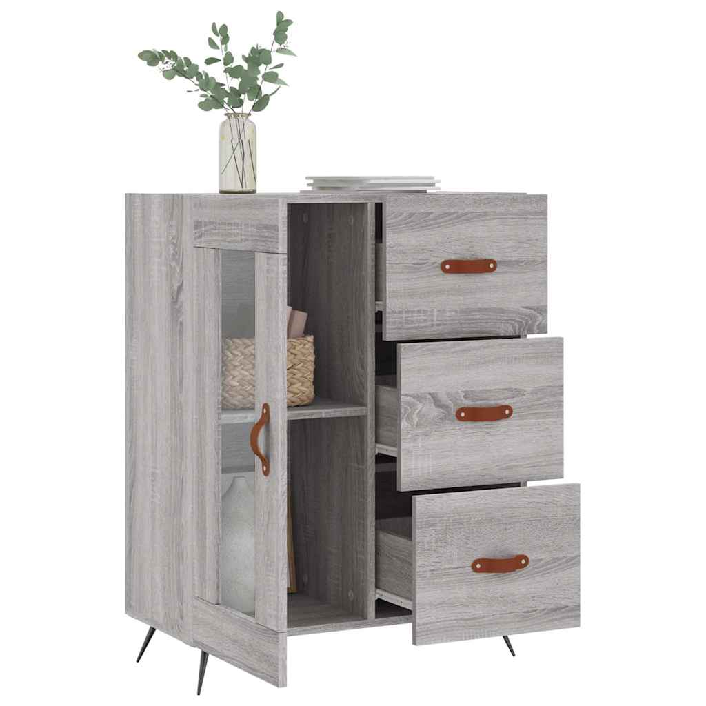 Credenza Grigio Sonoma 69,5x34x90 cm in Legno Multistrato 828018
