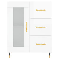 Credenza-Buffet-Armadio da cucina 69,5x34x90 cm in Legno Multistrato Bianco Lucido 784943