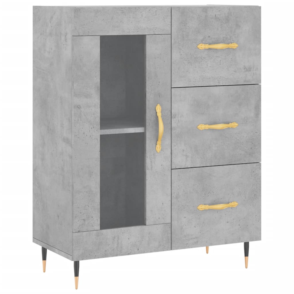 Credenza Grigio Cemento 69,5x34x90 cm in Legno Multistrato 828024