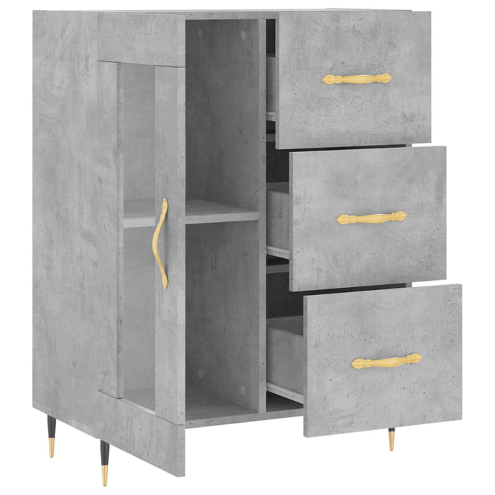 Credenza Grigio Cemento 69,5x34x90 cm in Legno Multistrato 828024