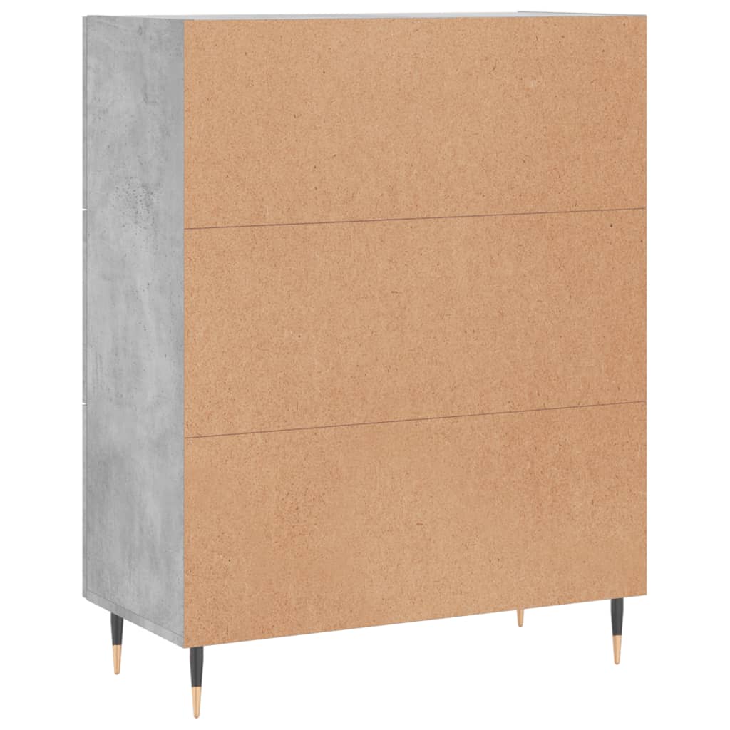 Credenza Grigio Cemento 69,5x34x90 cm in Legno Multistrato 828024