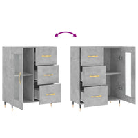 Credenza Grigio Cemento 69,5x34x90 cm in Legno Multistrato 828024