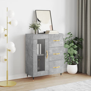 Credenza Grigio Cemento 69,5x34x90 cm in Legno Multistrato 828024