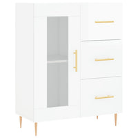 Credenza-Buffet-Armadio da cucina 69,5x34x90 cm in Legno Multistrato Bianco Lucido 460396