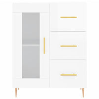 Credenza 69,5x34x90 cm in Legno Multistrato Bianco Lucido 828030