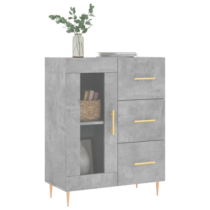 Credenza Grigio Cemento 69,5x34x90 cm in Legno Multistrato 828032