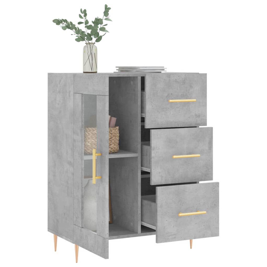 Credenza Grigio Cemento 69,5x34x90 cm in Legno Multistrato 828032