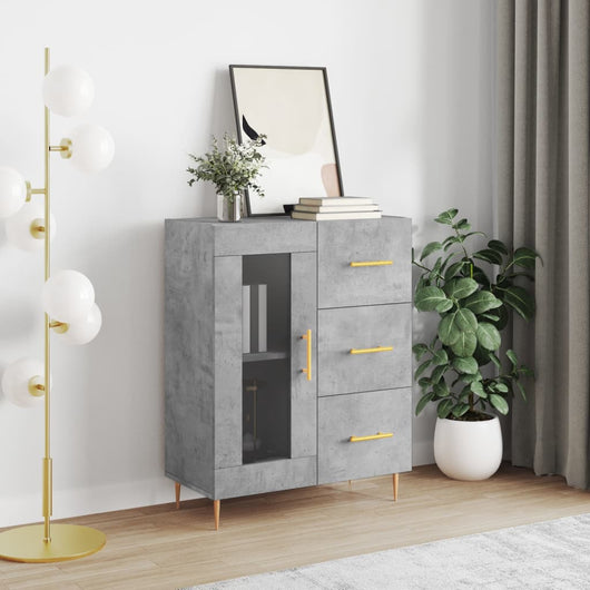 Credenza Grigio Cemento 69,5x34x90 cm in Legno Multistrato 828032