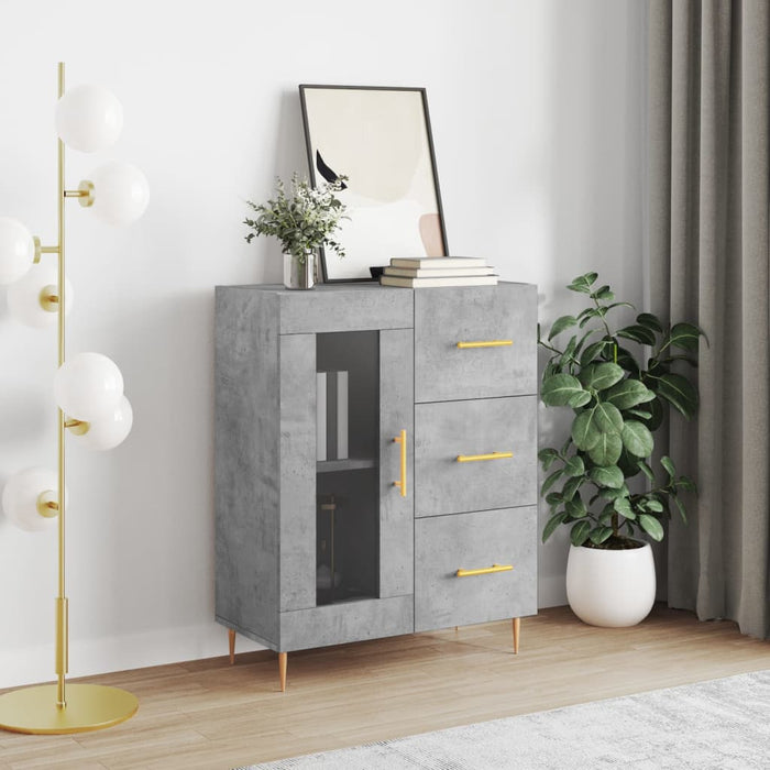 Credenza Grigio Cemento 69,5x34x90 cm in Legno Multistrato 828032