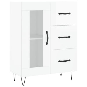 Credenza-Buffet-Armadio da cucina 69,5x34x90 cm in Legno Multistrato Bianco Lucido 260714