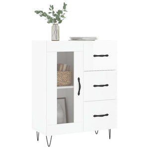 Credenza 69,5x34x90 cm in Legno Multistrato Bianco Lucido 828038