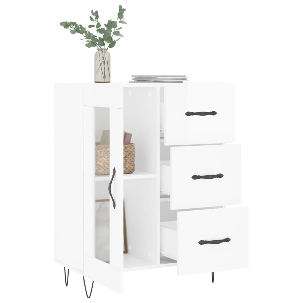 Credenza 69,5x34x90 cm in Legno Multistrato Bianco Lucido 828038