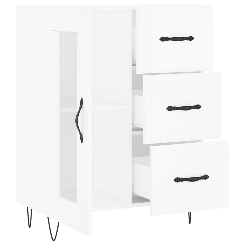 Credenza 69,5x34x90 cm in Legno Multistrato Bianco Lucido 828038