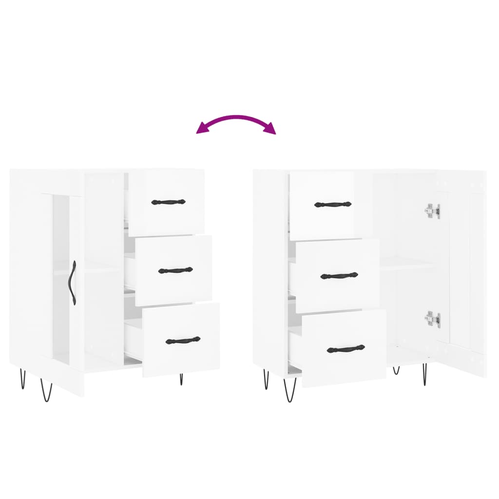 Credenza 69,5x34x90 cm in Legno Multistrato Bianco Lucido 828038