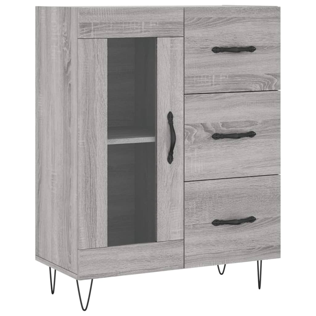 Credenza Grigio Sonoma 69,5x34x90 cm in Legno Multistrato 828042