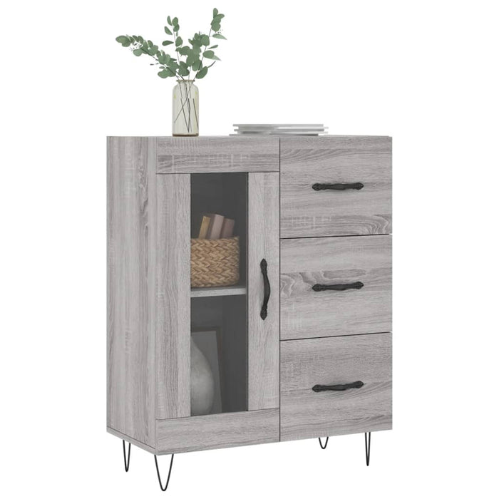 Credenza Grigio Sonoma 69,5x34x90 cm in Legno Multistrato 828042