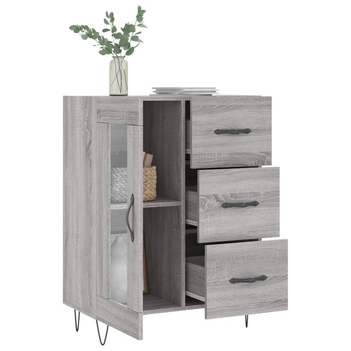 Credenza Grigio Sonoma 69,5x34x90 cm in Legno Multistrato 828042