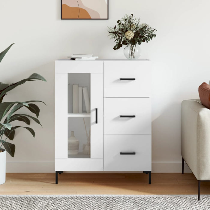 Credenza-Buffet-Armadio da cucina Bianca 69,5x34x90 cm in Legno Multistrato 499873