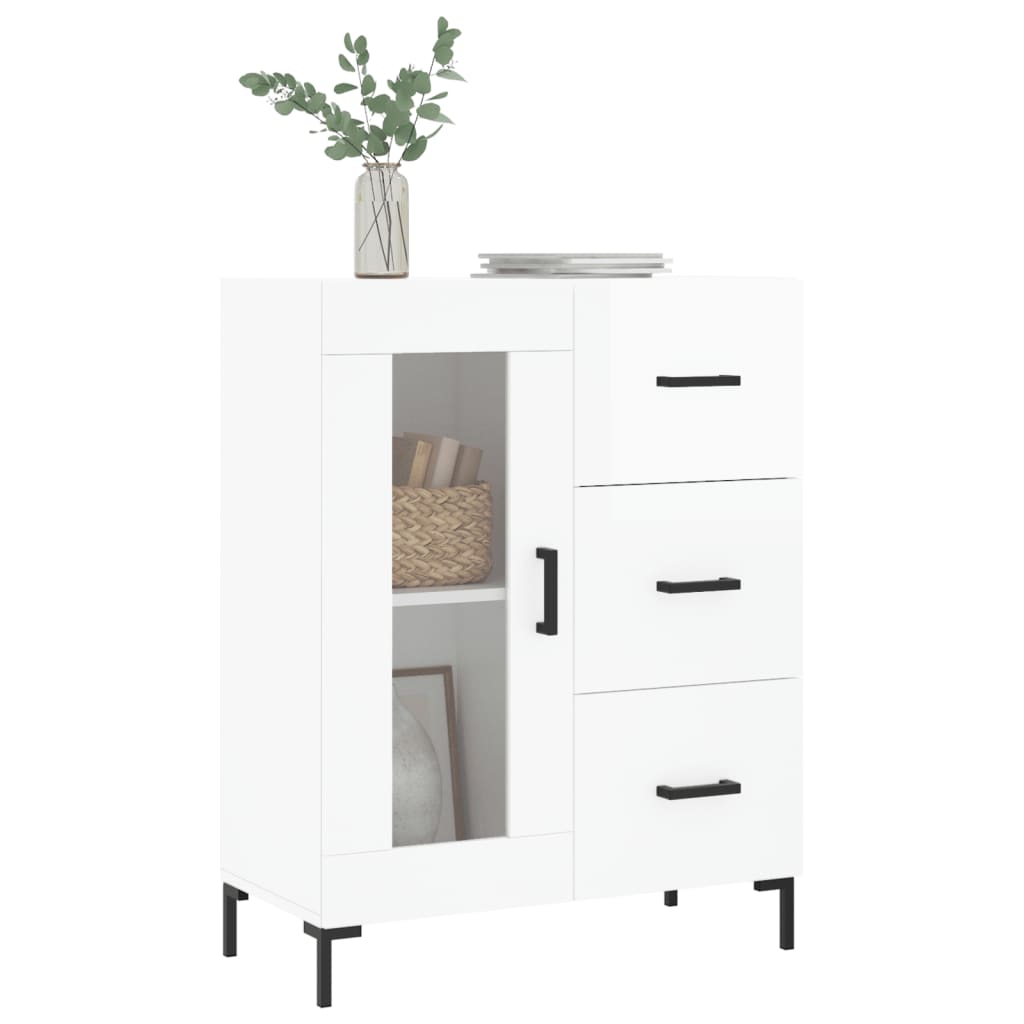 Credenza 69,5x34x90 cm in Legno Multistrato Bianco Lucido 828046