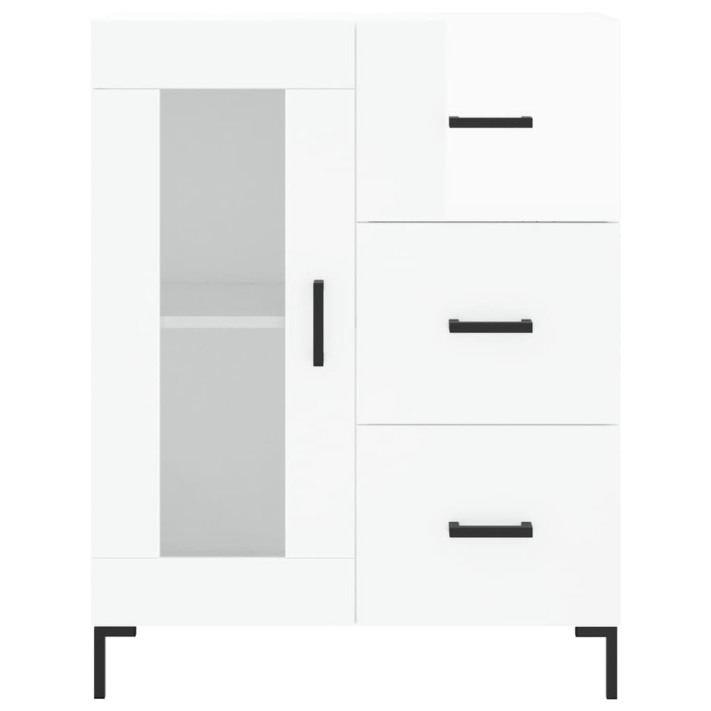 Credenza 69,5x34x90 cm in Legno Multistrato Bianco Lucido 828046