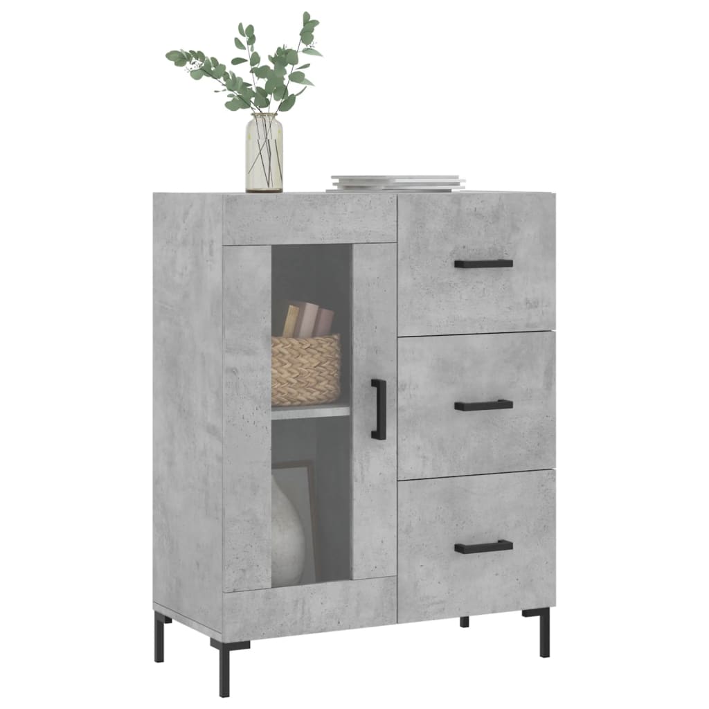 Credenza Grigio Cemento 69,5x34x90 cm in Legno Multistrato 828048
