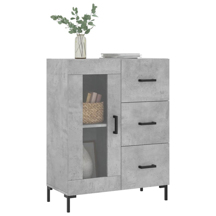 Credenza Grigio Cemento 69,5x34x90 cm in Legno Multistrato 828048