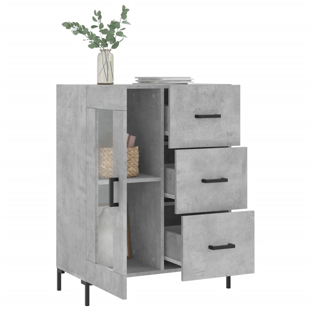 Credenza Grigio Cemento 69,5x34x90 cm in Legno Multistrato 828048